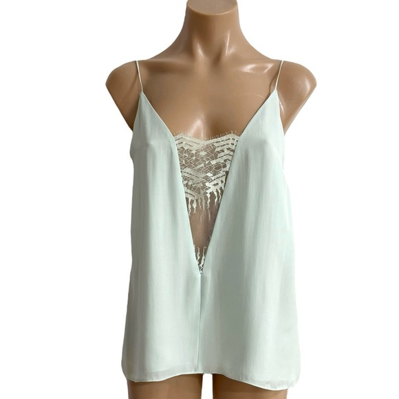 Mason Tops - Mason White Lace Detail Tank Top